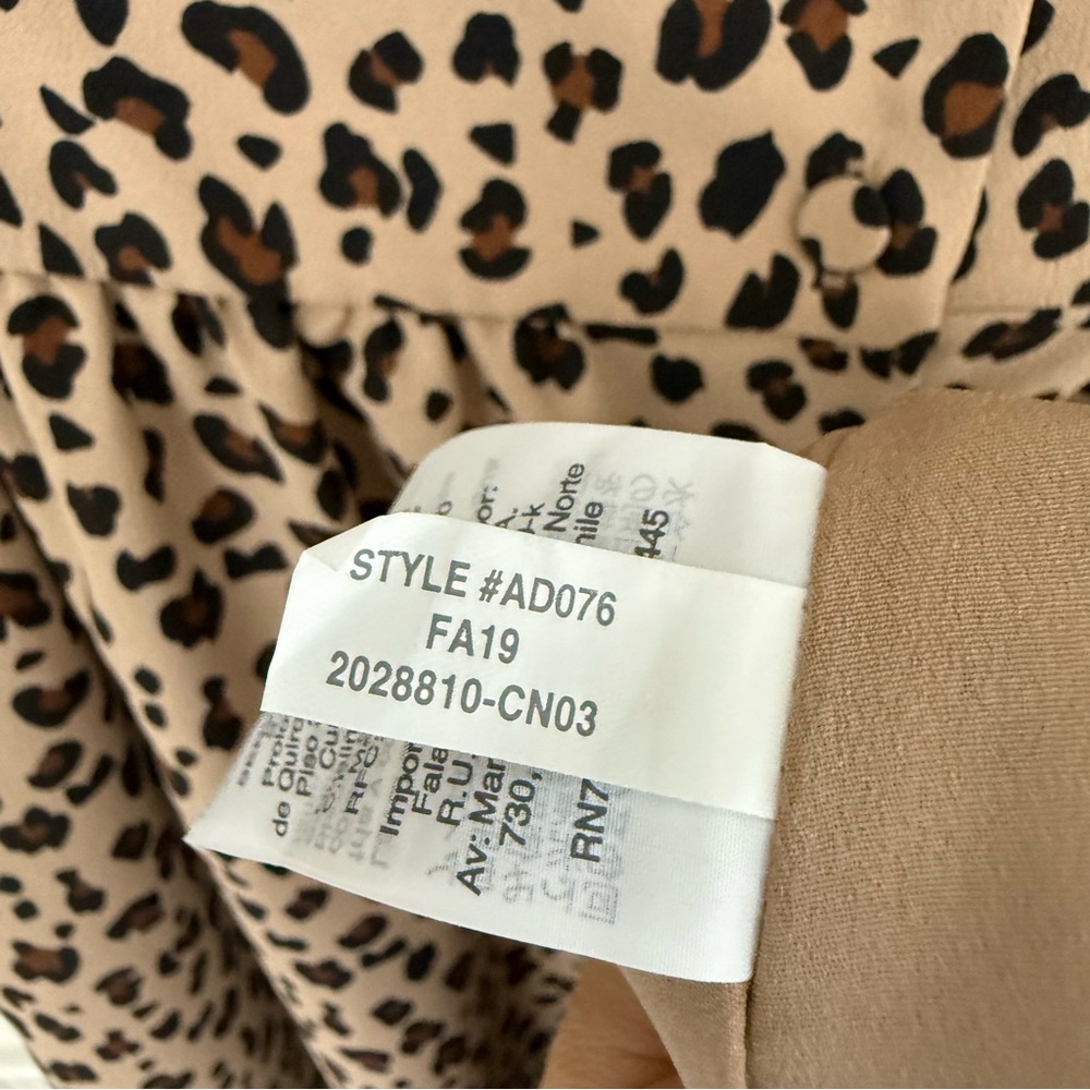 J.Crew Leopard Print A-Line Midi Dress Camel Long Sleeve Size 0 - Picture 9 of 9